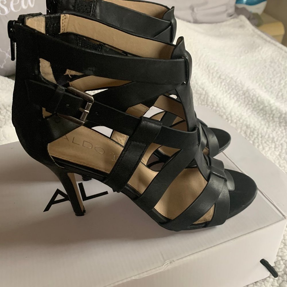 Aldo Black High Heel Sandal